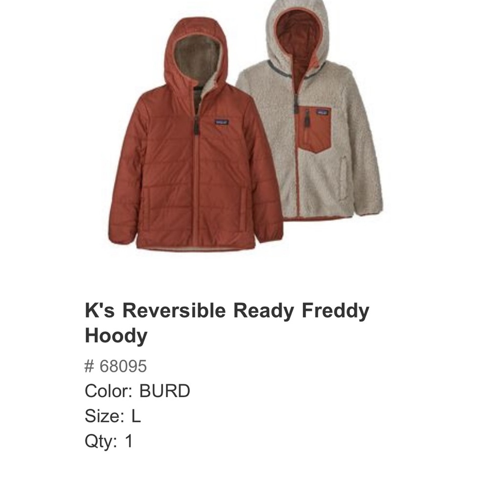 Patagonia Reversible Freddy Hoody - Rust and Cream